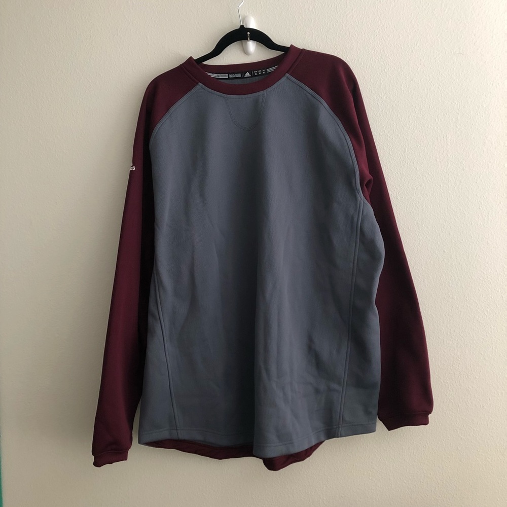 Adidas Red and Gray Crew Neck